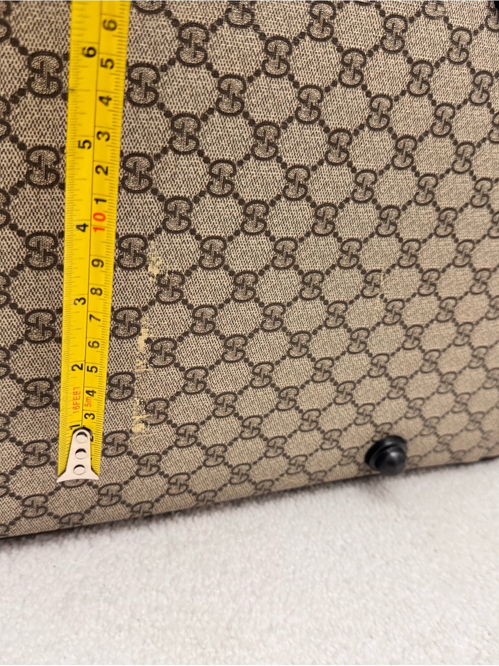 Gucci Beige/Brown Monogram Rolling Travel Duffel - Picture 13 of 16